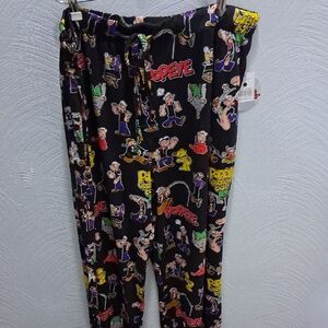 Cartoon Print Men's Joggers - Black